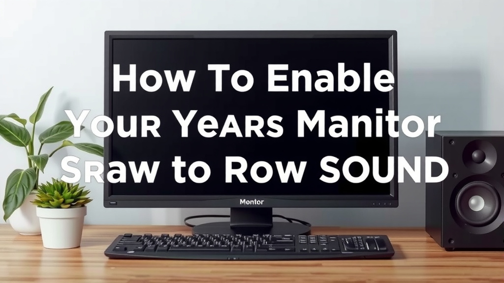 Getting Your Monitor to Play Sound