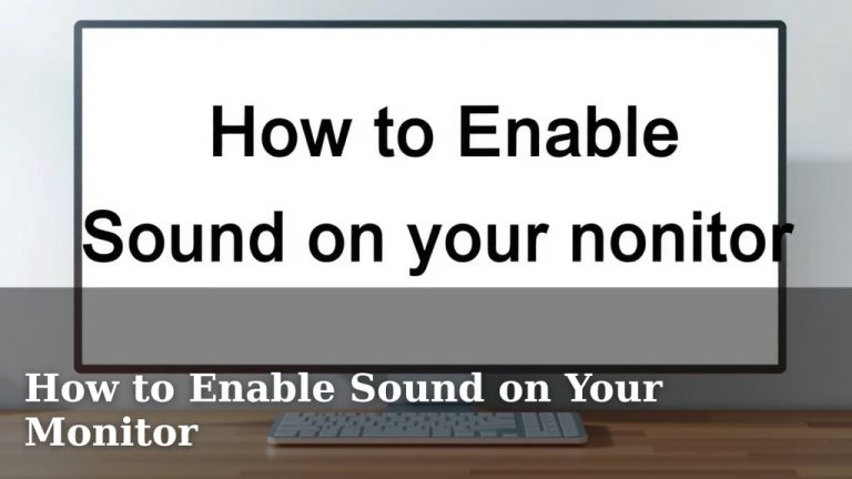 How to Enable Sound on Your Monitor