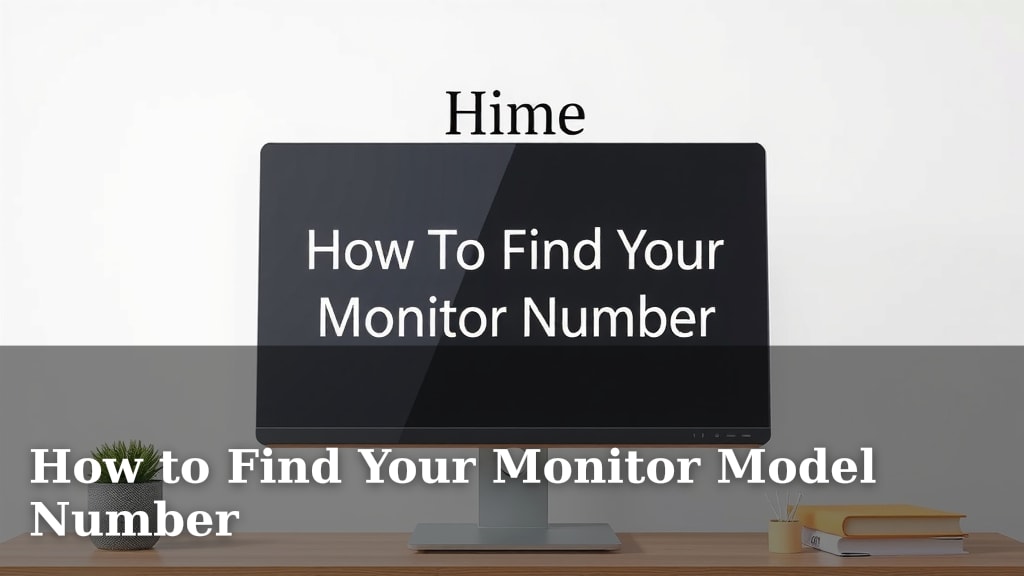 How to Find Your Monitor Model Number