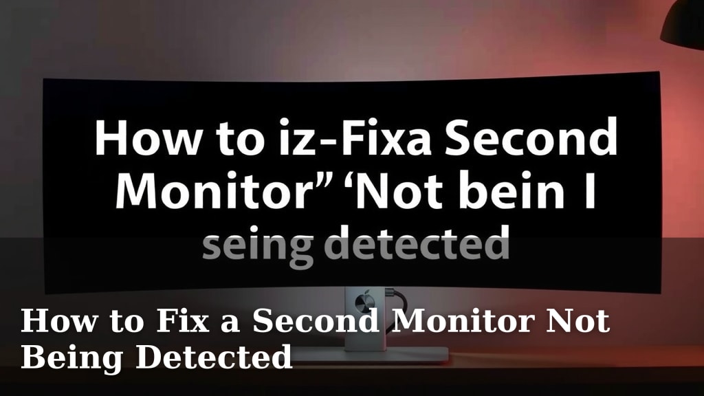 How to Fix a Second Monitor Not Being Detected