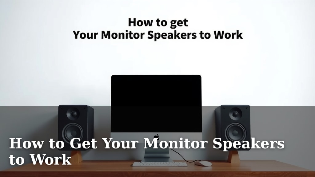 How to Get Your Monitor Speakers to Work