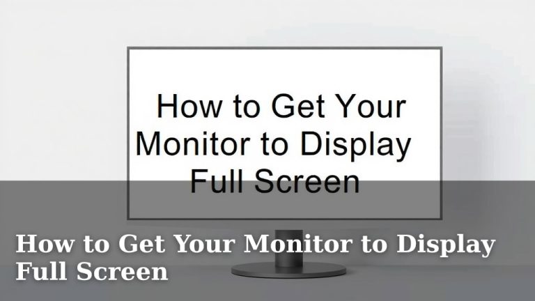 How to Get Your Monitor to Display Full Screen