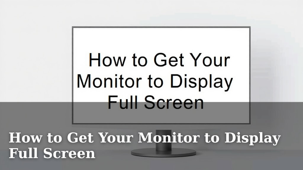 How to Get Your Monitor to Display Full Screen
