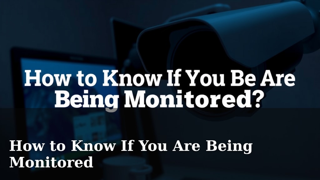 How to Know If You Are Being Monitored
