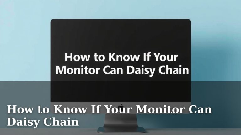 How to Know If Your Monitor Can Daisy Chain