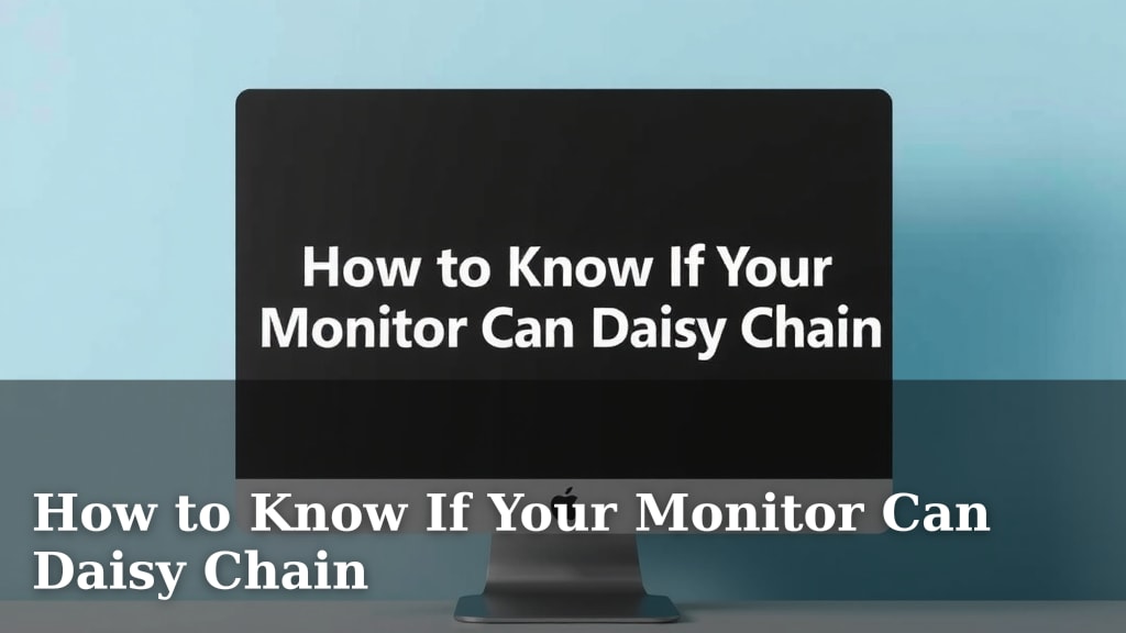 How to Know If Your Monitor Can Daisy Chain