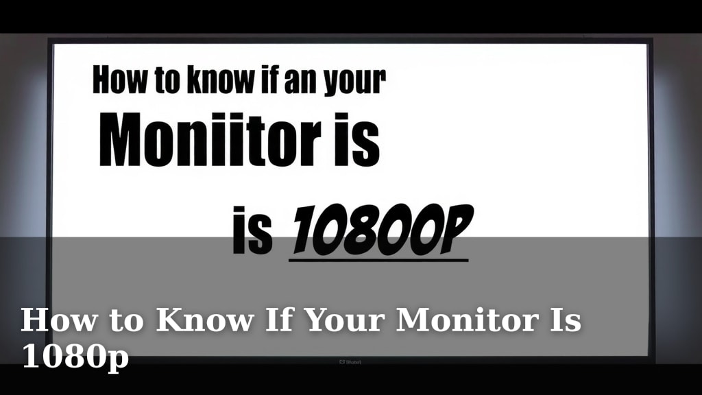 How to Know If Your Monitor Is 1080p