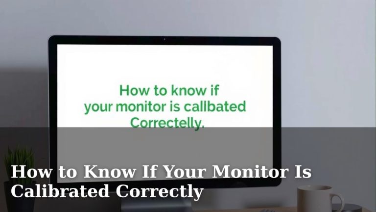 How to Know If Your Monitor Is Calibrated Correctly