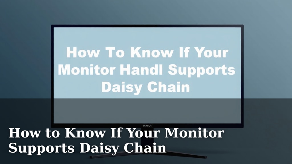 How to Know If Your Monitor Supports Daisy Chain