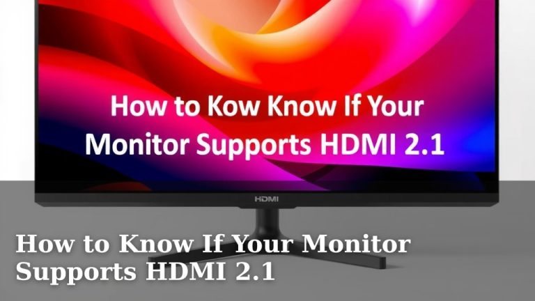 How to Know If Your Monitor Supports HDMI 2.1